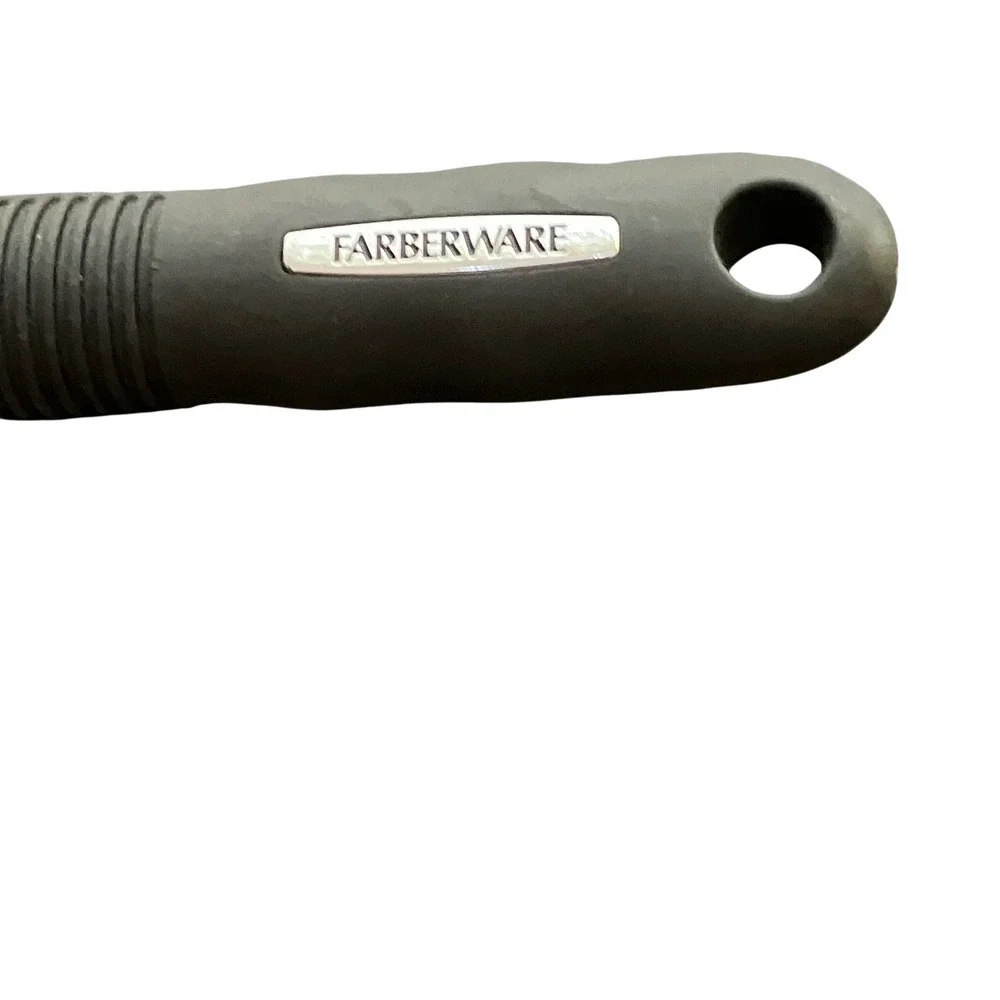 Farberware Spatula Kitchen Tool Silver Black Slotted Silicone Edge